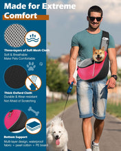 Dog Sling Carrier, Dog Papoose with Zipper Touch Pocket, Hand Free Breathable Mesh Puppy Carrier, Crossbody Satchel Dog Purse with Adjustable Strap for Outdoor Travel, Pink, Large