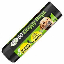 2X 50 Extra Strong Black Doggy Waste Bags Poo with Tie Handle Thick 32Cm X 38Cm