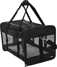 Dog and Cat Carrier, Soft Sided Pet Travel Carrier for Cat and Dog, Black, Large, 50 Cm L X 30.4 Cm W X 30.4 Cm H