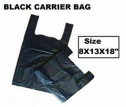 80 BLACK Vest Carriers Bag Plastic Supermarket Stall Takeaway Shopping Aries