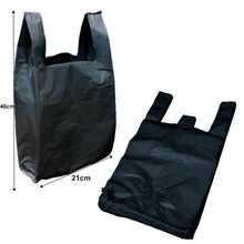 80 BLACK Vest Carriers Bag Plastic Supermarket Stall Takeaway Shopping Aries