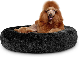Dog Bed Donut Soft Large Plush Cat Beds for Calming Pet anti Anxiety Washable Xl